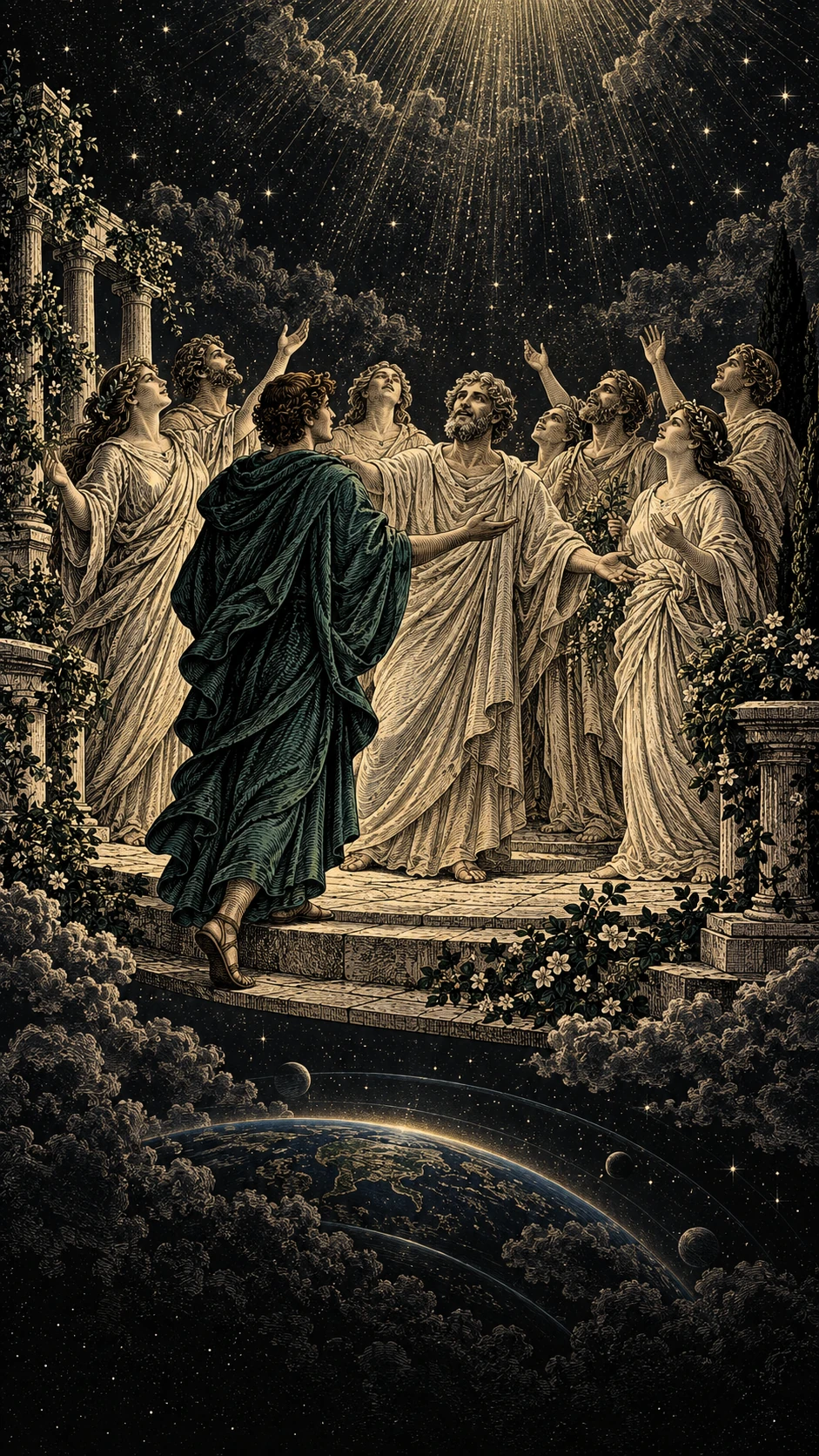 Interpretive illustration of the eighth region in the Hermetic Poimandres